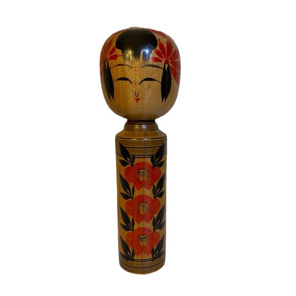 Vtg 70s Japanese Folk Art Kokeshi Wooden Handmade Painted Doll Signed NEW READ - Picture 1 of 16